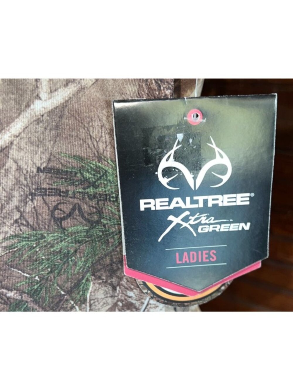Realtree Womens Camo T-Shirt L/G Pink Logo Polyester Crew Neck Hunting Tee - Picture 11 of 13